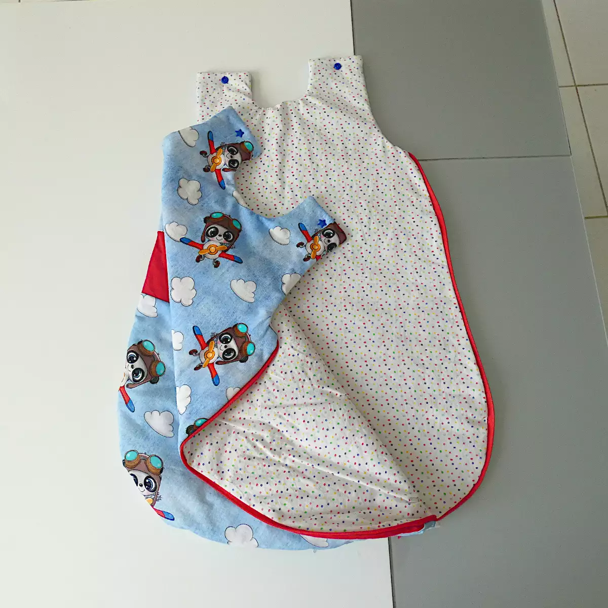 Gigoteuse brodée aviateur pour bébé taille 6-12 mois copie