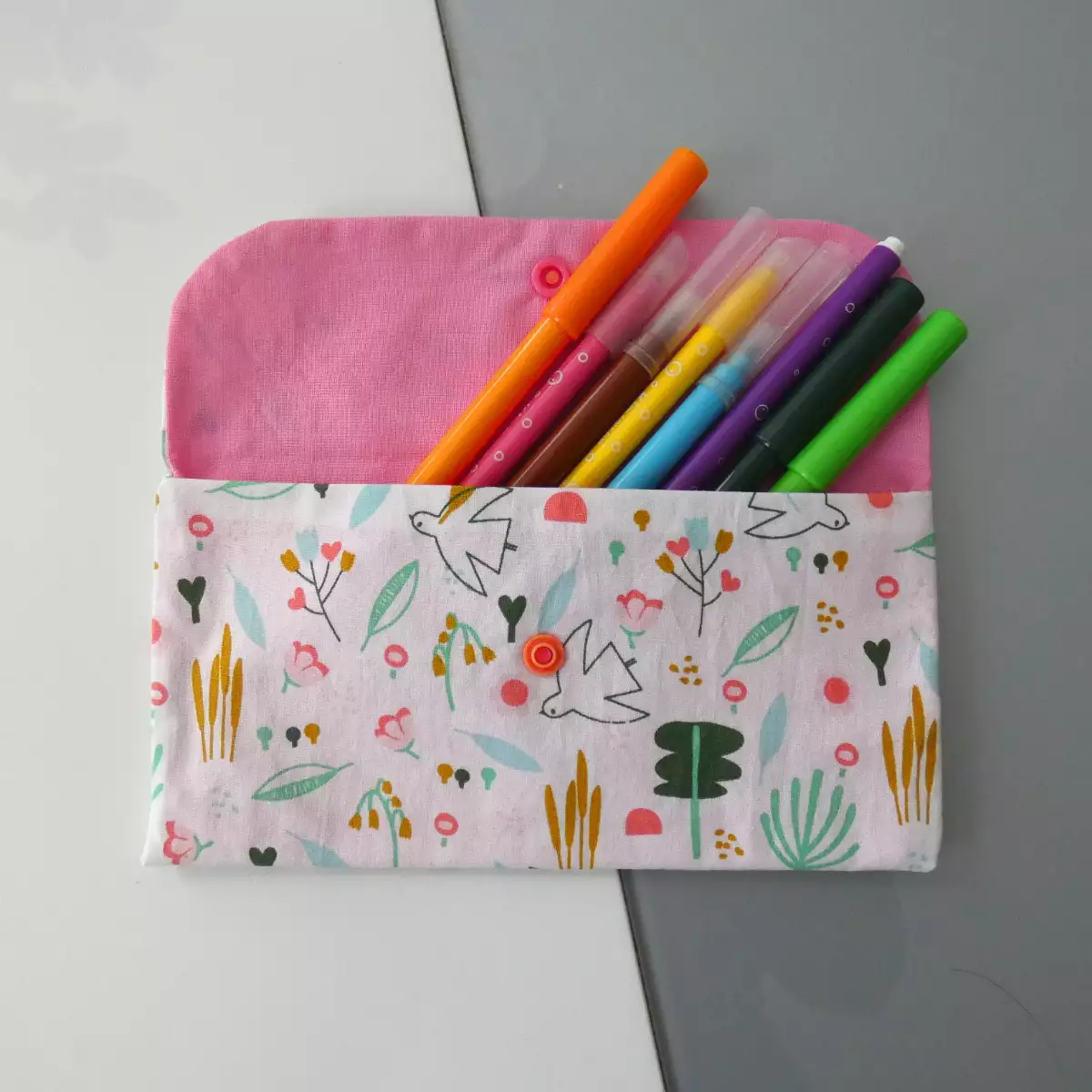 Pochette Tiaki motif oiseaux